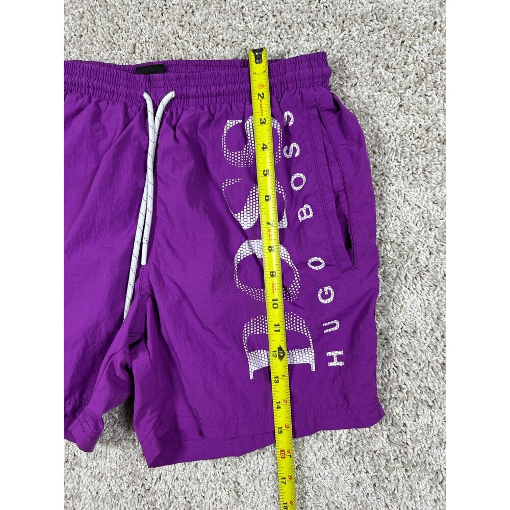 BOSS by Hugo Boss Men's Hybrid 5” LOGO print Quick-Drying Swim Shorts S, Plum - Picture 3 of 8